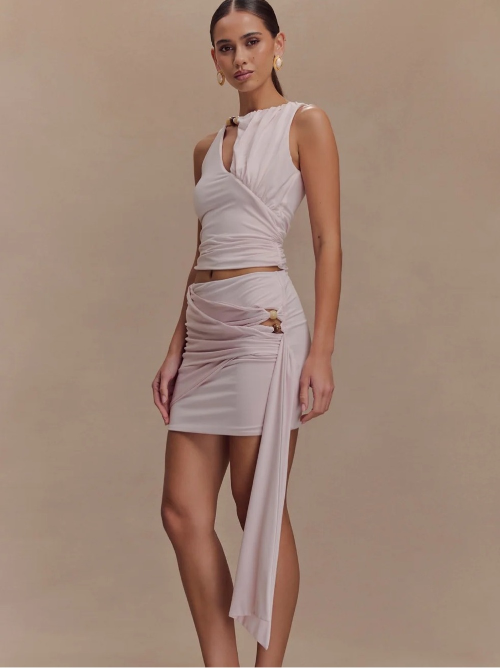 Meshki Dusty Pink Asymmetric Knot Tank